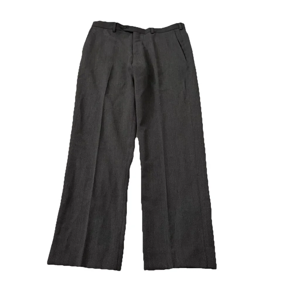 Brooks Brothers Regent Pants Mens 34 x 30 Dark Gray Wool Dress Slacks Pleated